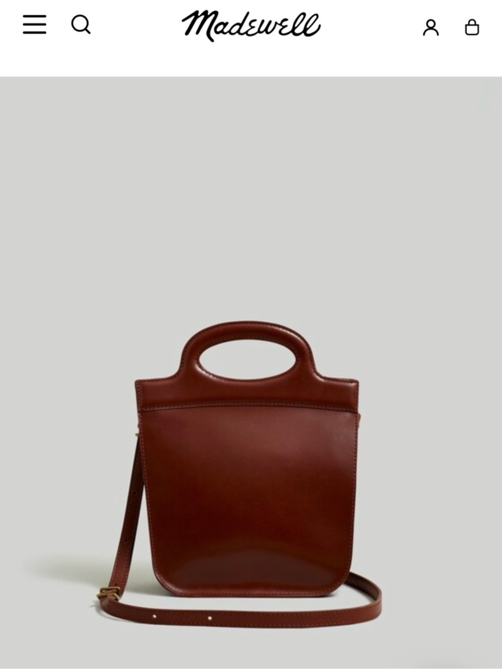 Madewell The Toggle Crossbody Bag in Cherry Wood Leather - Picture 10 of 11